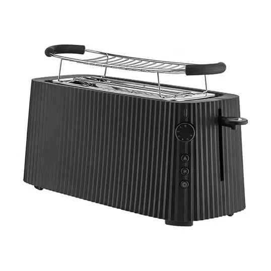 Alessi Plisse 2 Long Compartment Toaster Black