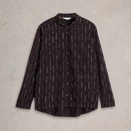 White Stuff Sophie Metallic Shirt Black Multi