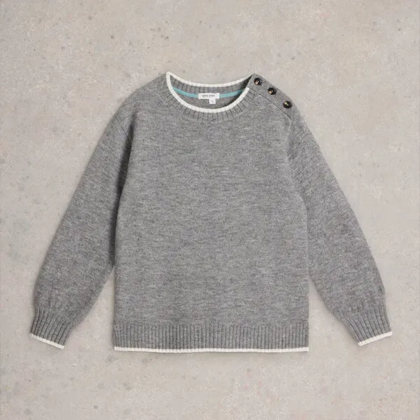 White Stuff Lucy Longline Jumper Light Grey