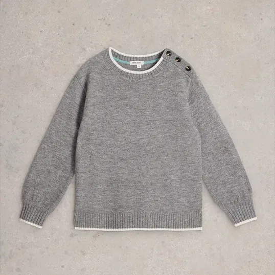White Stuff Lucy Longline Jumper Light Grey