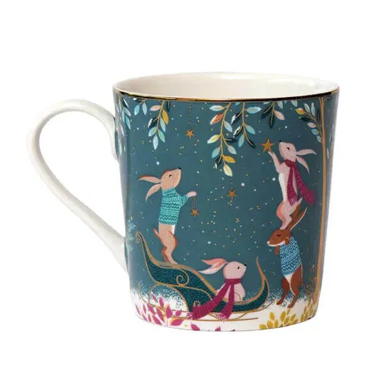 Sara Miller Woodland Tales Collection Mug Rabbit Sleigh
