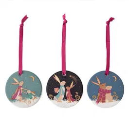 Sara Miller Woodland Tales Collection Christmas Set of 3 Decorations