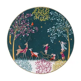 Sara Miller Woodland Tales Collection Serving Plate Deer & Robin