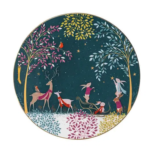 Sara Miller Woodland Tales Collection Serving Plate Deer & Robin