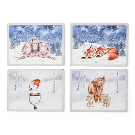 Wrendale Designs Set of 4 Winter Skies Large Placemats