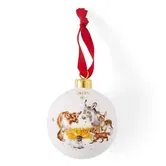 Wrendale Designs 'Away in a Manger' Ceramic Christmas Bauble