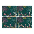 Sara Miller Woodland Tales Collection Set of 4 Placemats Deer & Robin
