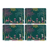 Sara Miller Woodland Tales Collection Set of 4 Placemats Deer & Robin
