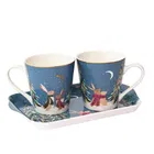 Sara Miller Woodland Tales Collection Mug & Tray Set French Blue