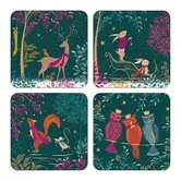 Sara Miller Woodland Tales Collection Set of 4 Coasters Deer & Robin
