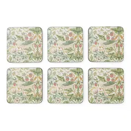 Morris & Co Strawberry Thief Set of 6 Coasters
