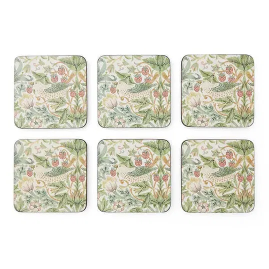 Morris & Co Strawberry Thief Set of 6 Coasters