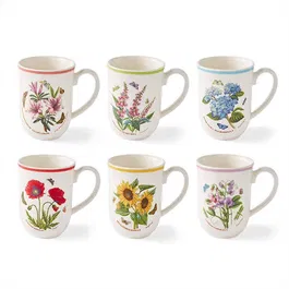 Portmeirion Botanic Garden Meadow Set of 6 Tulip Mugs