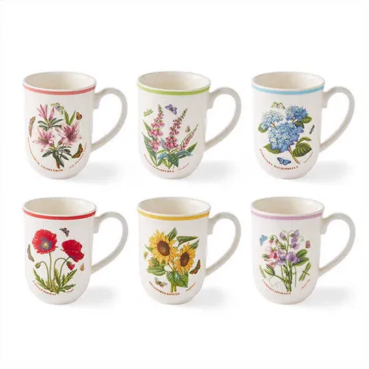 Portmeirion Botanic Garden Meadow Set of 6 Tulip Mugs