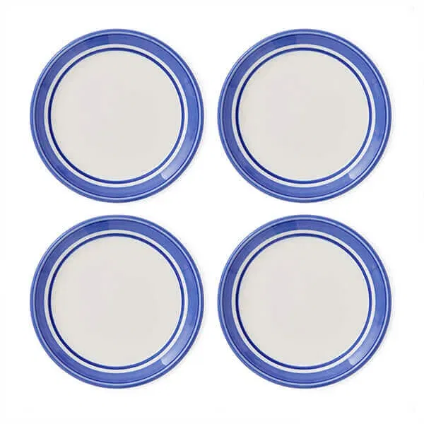 Portmeirion Potters Stripe Set of 4 13cm Bread Plates Blue