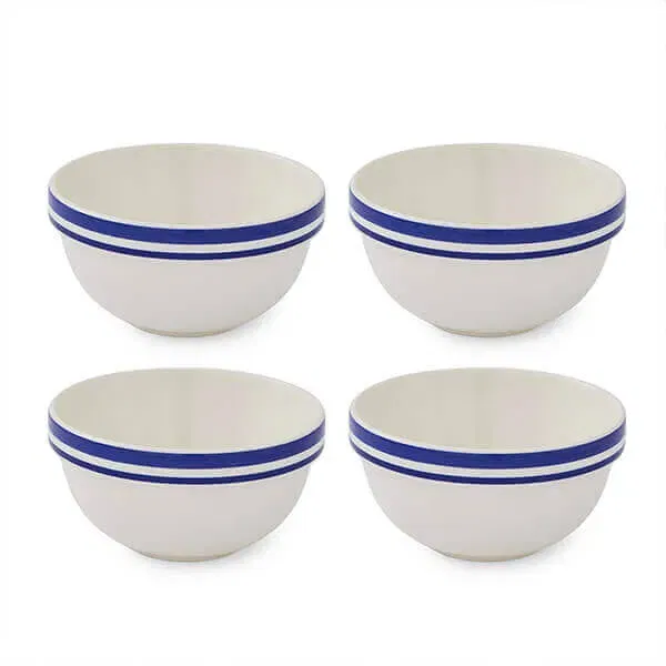 Portmeirion Potters Stripe Set of 4 12.5cm Stacking Bowls Blue