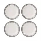 Portmeirion Potters Stripe Set of 4 Soup Plates Grey