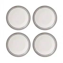 Portmeirion Potters Stripe Set of 4 Soup Plates Grey
