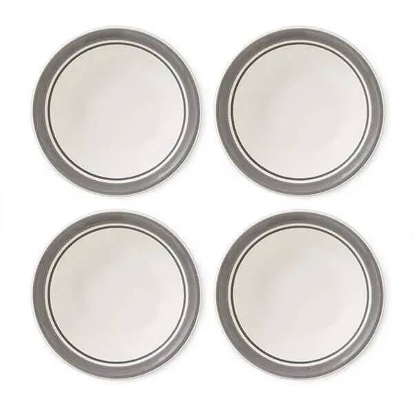 Portmeirion Potters Stripe Set of 4 13cm Bowls Grey