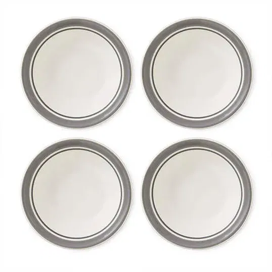 Portmeirion Potters Stripe Set of 4 13cm Bowls Grey
