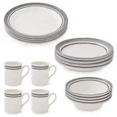 Portmeirion Potters Stripe 16 Piece Set Grey