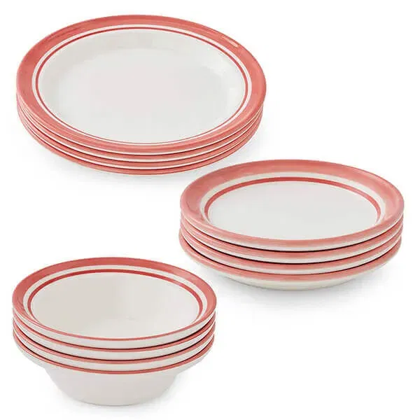 Portmeirion Potters Stripe 12 Piece Set Red