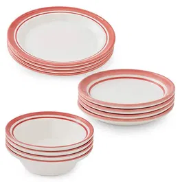 Portmeirion Potters Stripe 12 Piece Set Red