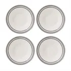 Portmeirion Potters Stripe Set of 4 Oatmeal Bowls Grey