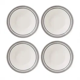 Portmeirion Potters Stripe Set of 4 Oatmeal Bowls Grey