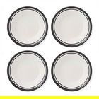 Portmeirion Potters Stripe Set of 4 Soup Plates Black