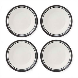 Portmeirion Potters Stripe Set of 4 Soup Plates Black