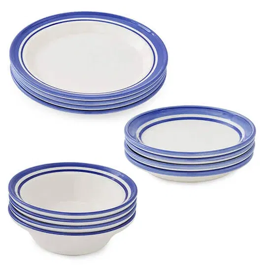 Portmeirion Potters Stripe 12 Piece Set Blue