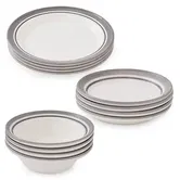 Portmeirion Potters Stripe 12 Piece Set Grey