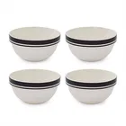 Portmeirion Potters Stripe Set of 4 17.7cm Stacking Bowls Black