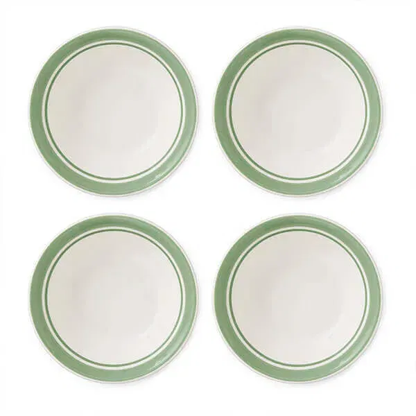 Portmeirion Potters Stripe Set of 4 13cm Bowls Green