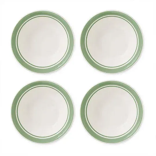 Portmeirion Potters Stripe Set of 4 13cm Bowls Green