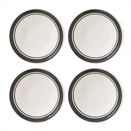 Portmeirion Potters Stripe Set of 4 13cm Bowls Black