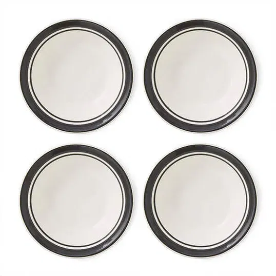 Portmeirion Potters Stripe Set of 4 13cm Bowls Black