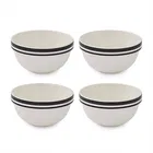 Portmeirion Potters Stripe Set of 4 12.7cm Stacking Bowls Black