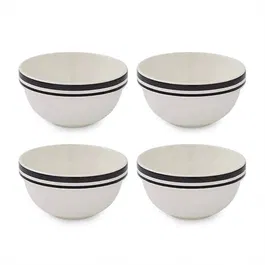Portmeirion Potters Stripe Set of 4 12.7cm Stacking Bowls Black