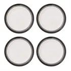 Portmeirion Potters Stripe Set of 4 25.4cm Plates Black