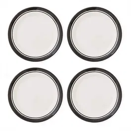 Portmeirion Potters Stripe Set of 4 25.4cm Plates Black