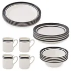 Portmeirion Potters Stripe 16 Piece Set Black