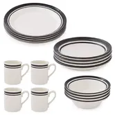 Portmeirion Potters Stripe 16 Piece Set Black