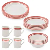 Portmeirion Potters Stripe 16 Piece Set Red