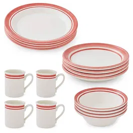 Portmeirion Potters Stripe 16 Piece Set Red