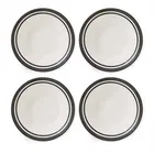 Portmeirion Potters Stripe Set of 4 Oatmeal Bowls Black