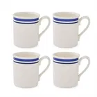 Portmeirion Potters Stripe Set of 4 Breakfast Mugs Blue