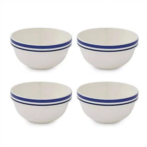 Portmeirion Potters Stripe Set of 4 14cm Stacking Bowls Blue