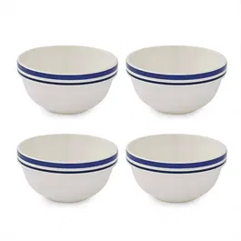 Portmeirion Potters Stripe Set of 4 14cm Stacking Bowls Blue